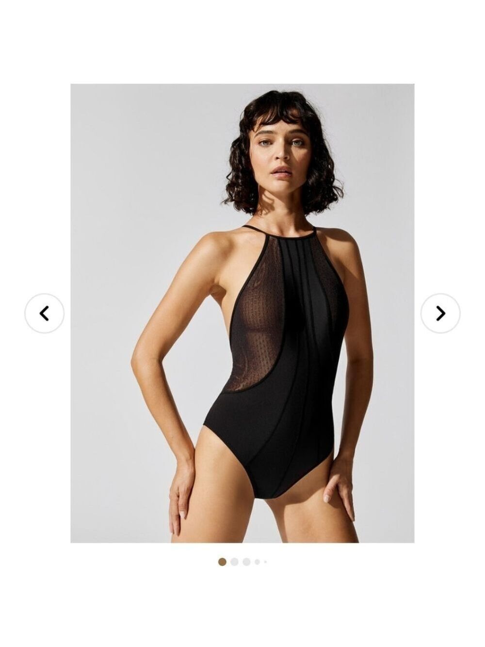 Kiki de Montparnasse Black Nude High Neck Bodysuit